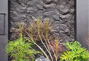 Панель декоративная HLP6012-05 Супер тонкий камень Elegant black - Фото интерьеров №10