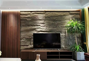 Панель декоративная HLP6012-05 Супер тонкий камень Elegant black - Фото интерьеров №7