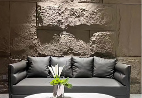 Панель декоративная HLP6012-02 Супер тонкий камень White jade - Фото интерьеров №6